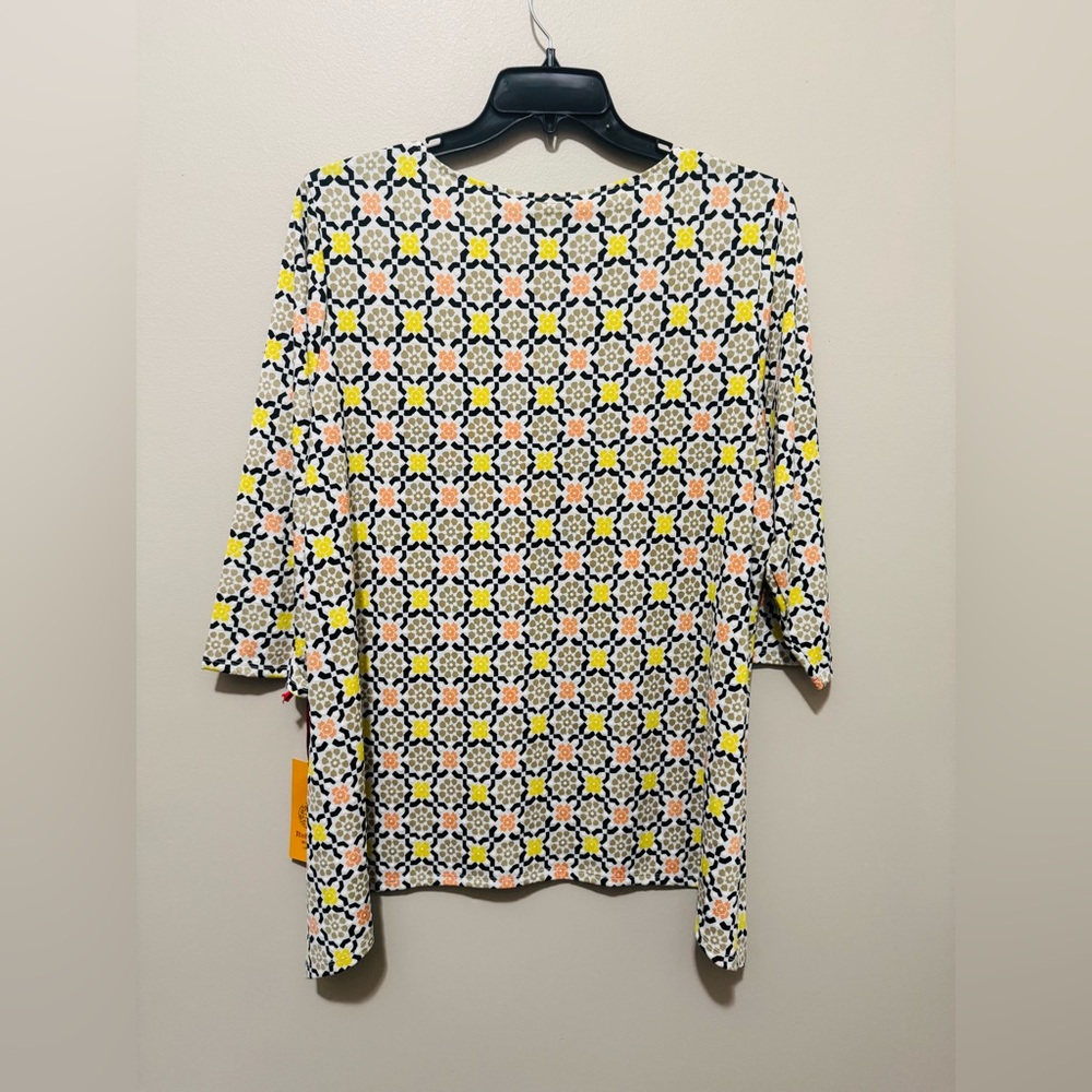 Ruby Rd. Yellow and Black Geometric Pattern Tunic… - image 2